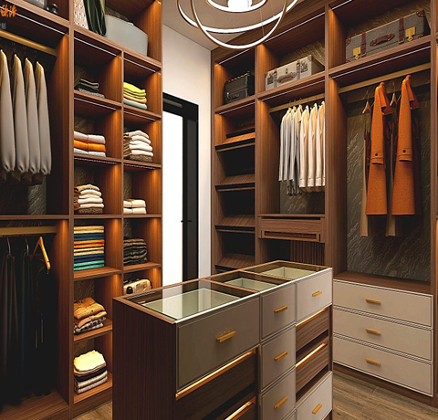 Luxury Walk-in Closet Interior